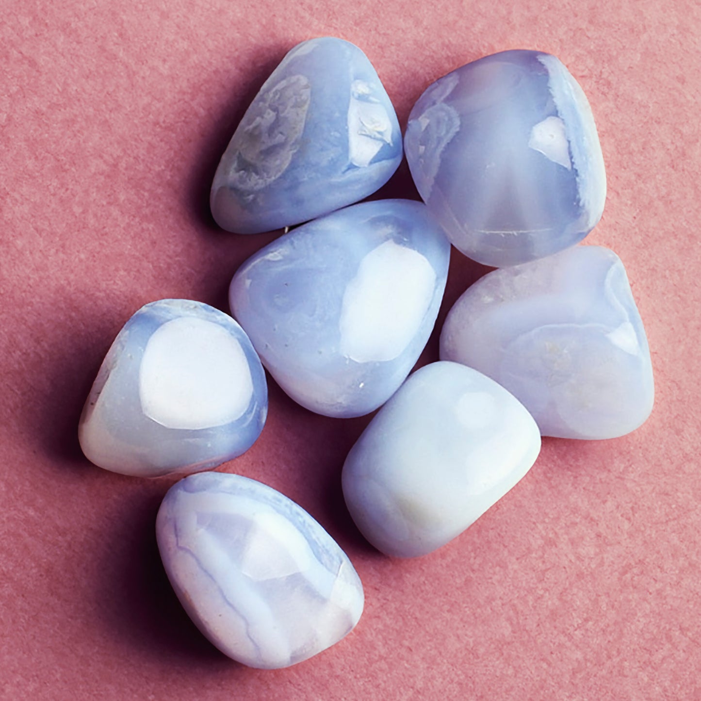 Natural polished blue agate stone