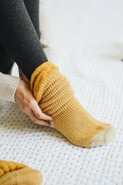 Ribbed Knit Lounge Socks